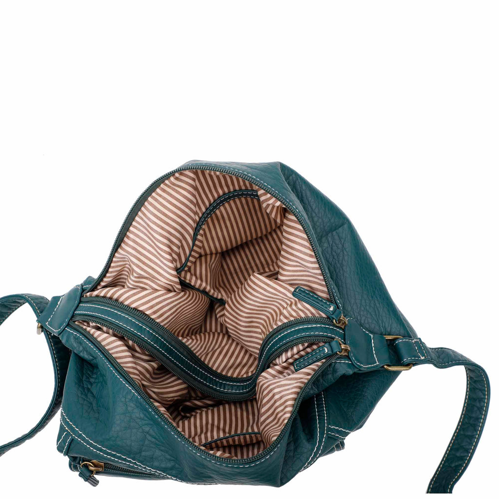 Liya Canvas and Leather Handbag - Forest Green – UnoEth