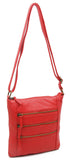 The Camile Three Zip Crossbody - Poppy Red - Ampere Creations