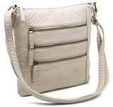 The Camile Three Zip Crossbody - Taupe - Ampere Creations