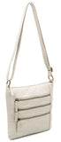 The Camile Three Zip Crossbody - Taupe - Ampere Creations