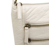 The Camile Three Zip Crossbody - Taupe - Ampere Creations