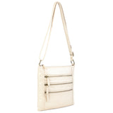 The Camile Three Zip Crossbody - Champagne - Ampere Creations