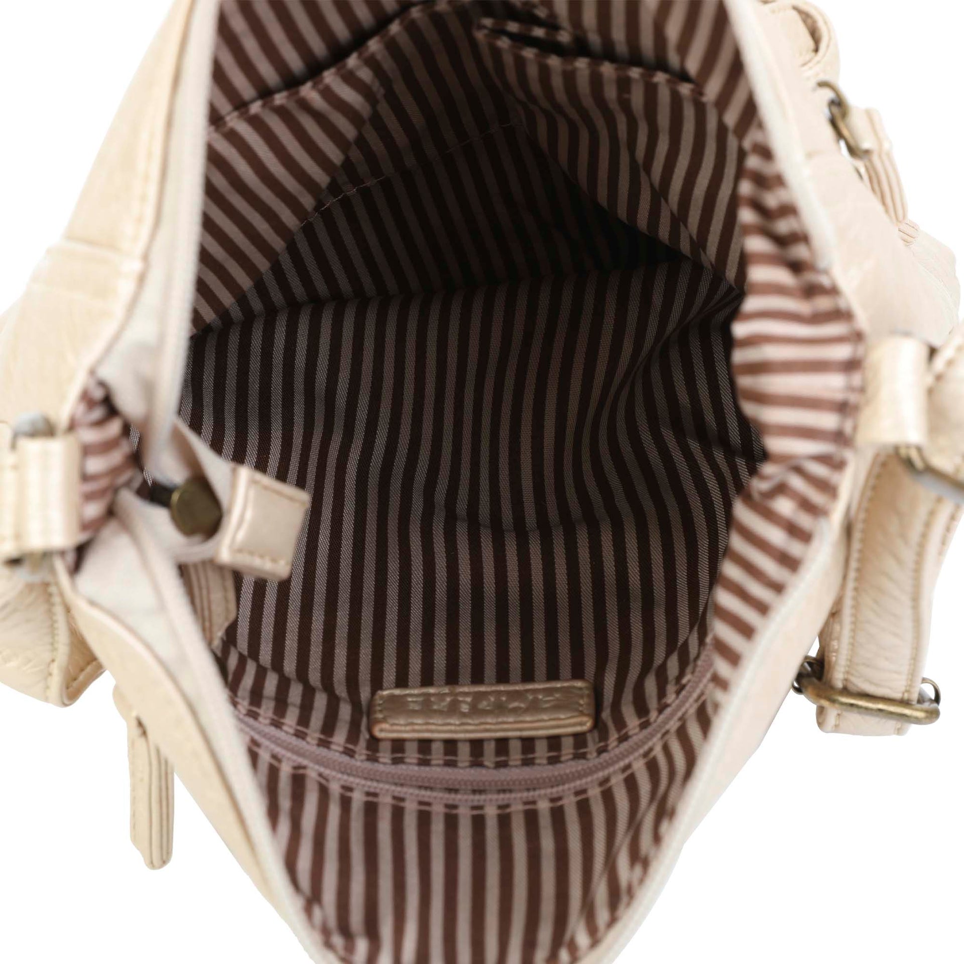 The Camile Three Zip Crossbody - Champagne - Ampere Creations