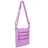 The Camile Three Zip Crossbody - Light Purple - Ampere Creations