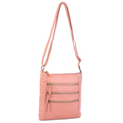 The Camile Three Zip Crossbody - Peach - Ampere Creations