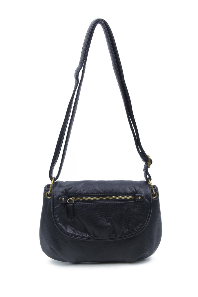The Small Bonnie Saddle Crossbody - Black - Ampere Creations