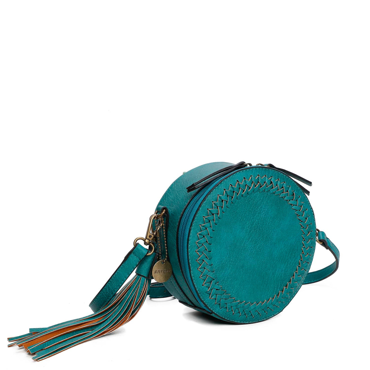 The Suzie Classic Vegan Leather Woven Rounded Crossbody Bag