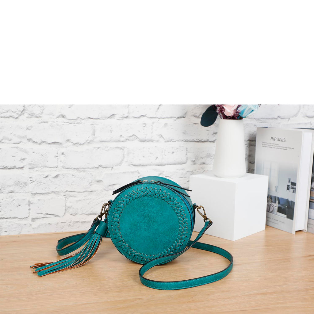 Suzie Round Crossbody Teal Ampere Creations
