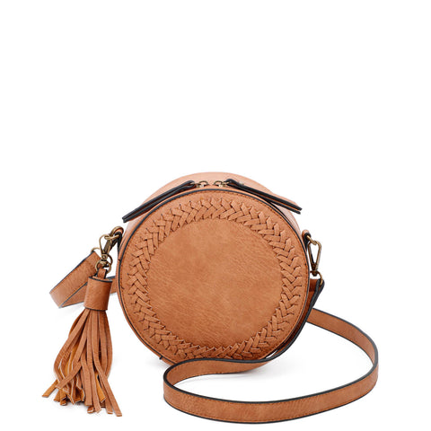 Suzie Round Crossbody - Light Brown - Ampere Creations