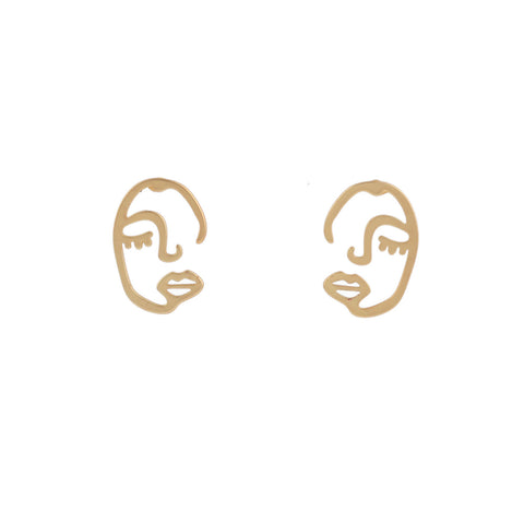 Me and Moi Half Face Gold Faux Earrings