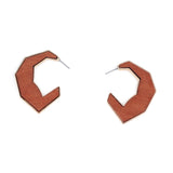 Half Moon Wood Acrylic Wood Hoop Earrings