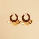 Western Gold Hoop Round Earrings