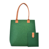 Luna Felt Tote Organizer with additional pouch bag - Green