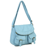 The Annabell Messenger Crossbody - Baby Blue - Ampere Creations