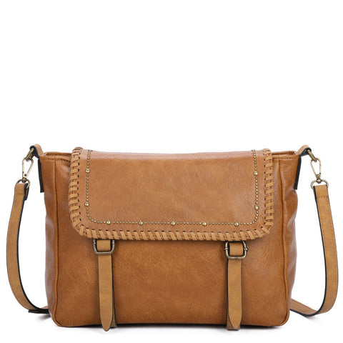 Kelsea Messenger Crossbody - Light Brown