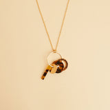Round Chained Acrylic Gold Necklace