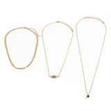 3 Piece Multi Eye Gold Necklace - Spring Clearance