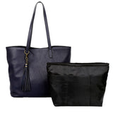 The Lucia Tote - Navy Blue - Ampere Creations