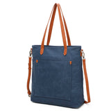 The Katrina Canvas Tote - Deep Sea Blue