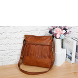 June Fringe Tote - Light Brown