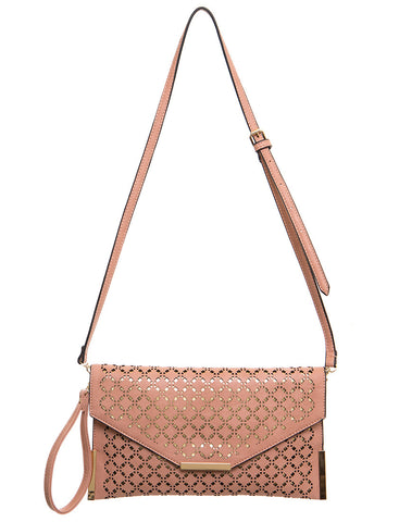 The Ana Laser Cut Messenger - Nude - Ampere Creations