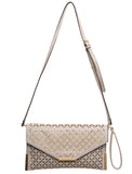 The Ana Laser Cut Messenger - Beige - Ampere Creations